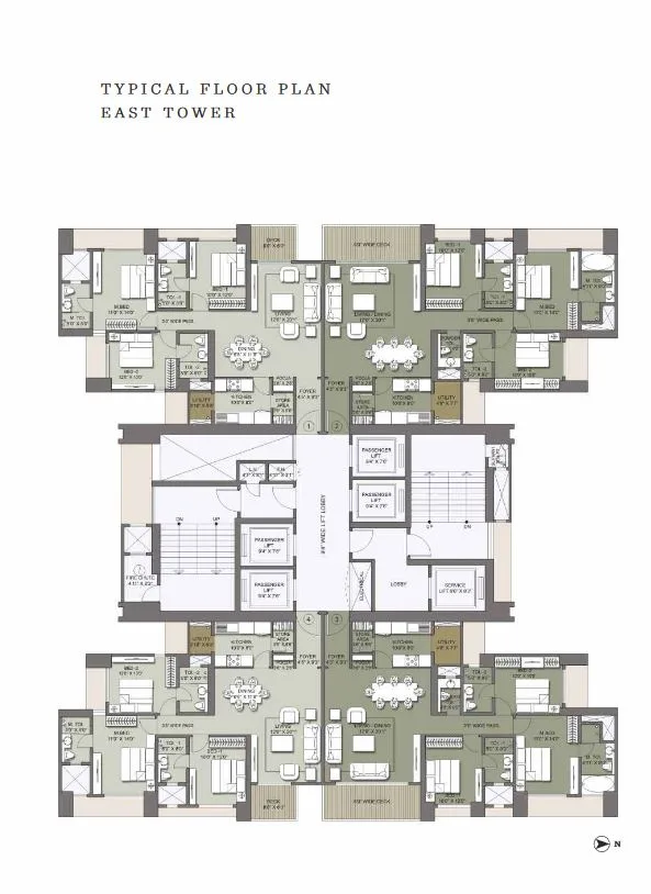 Lodha Venezia Typical Floor Plan East Tower