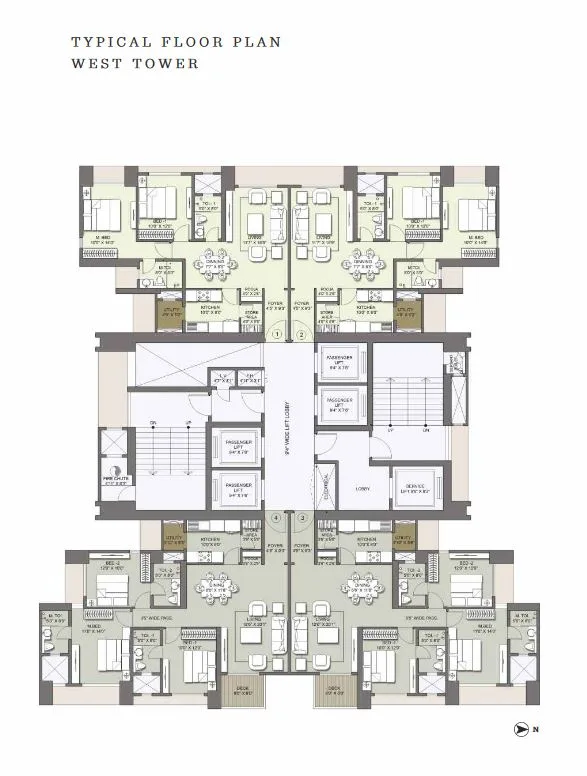Lodha Venezia Typical Floor Plan West Tower
