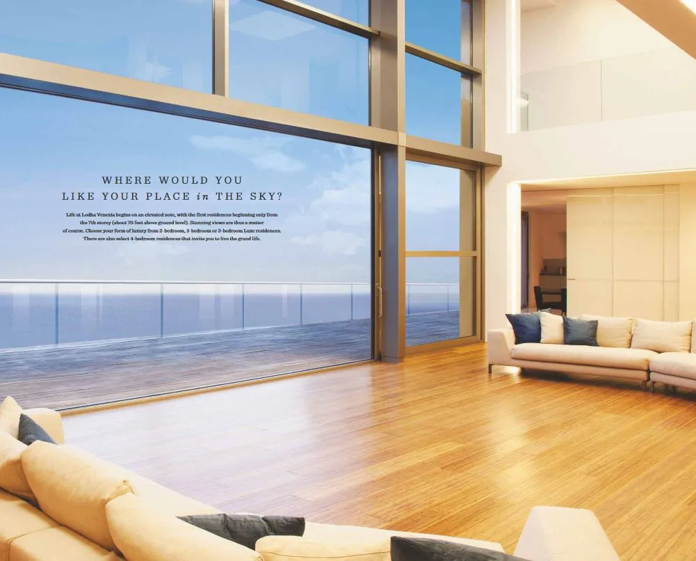 Sapcious Living Area at Lodha Venezia