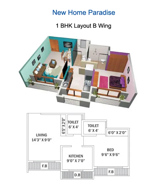 1BHK Floor Plan