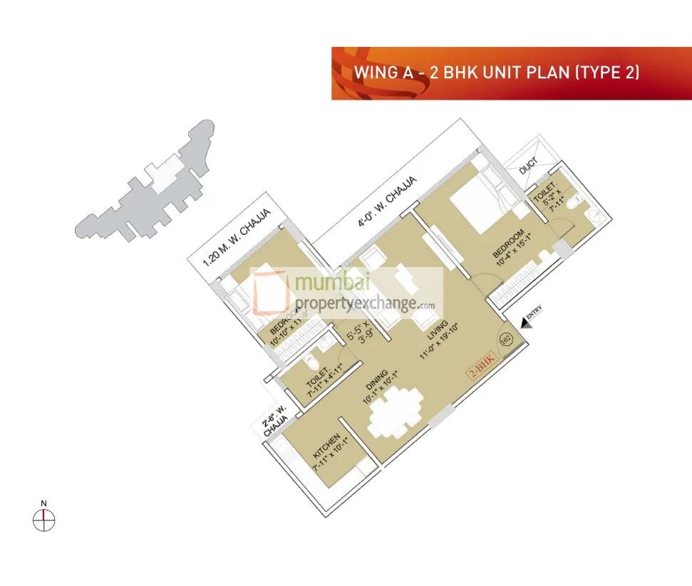 Ruparel Orion 2BHK Wing A Type 2