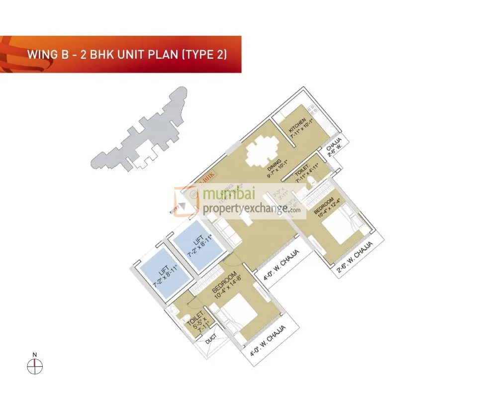 Ruparel Orion 2BHK Wing B Type 2