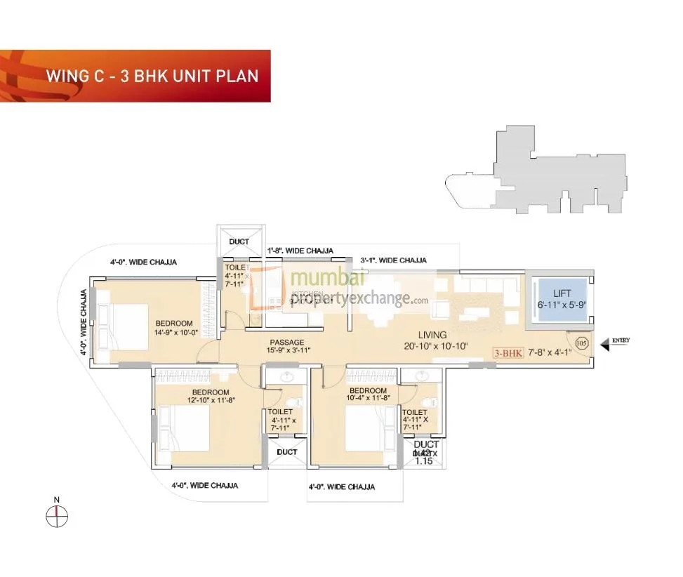 Ruparel Orion 3BHK Wing C