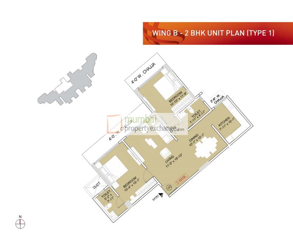 Ruparel Orion 2BHK Wing B Type 1