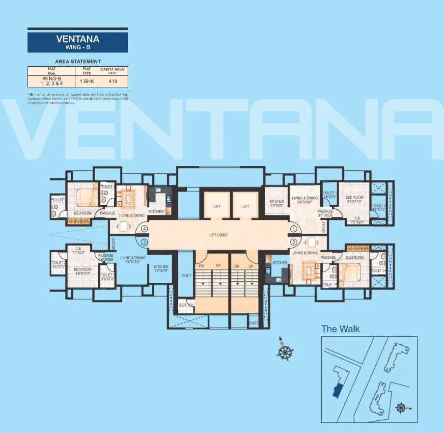 Ventana Typical Floor Plan Wing B