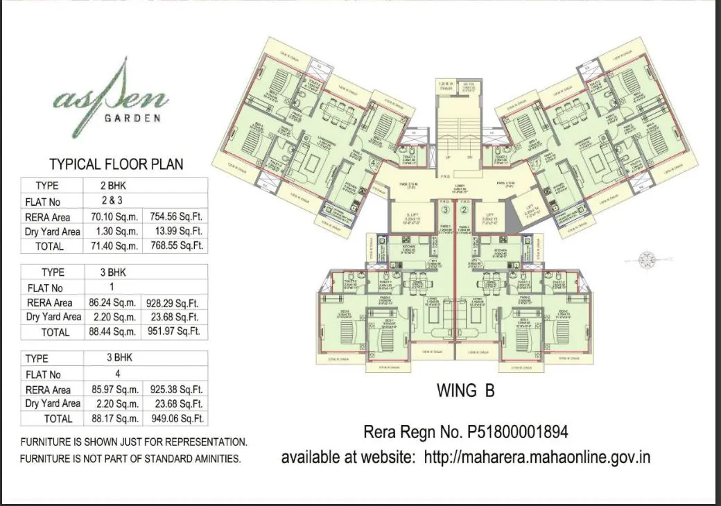 Aspen Garden Typical floor Plan Wing B