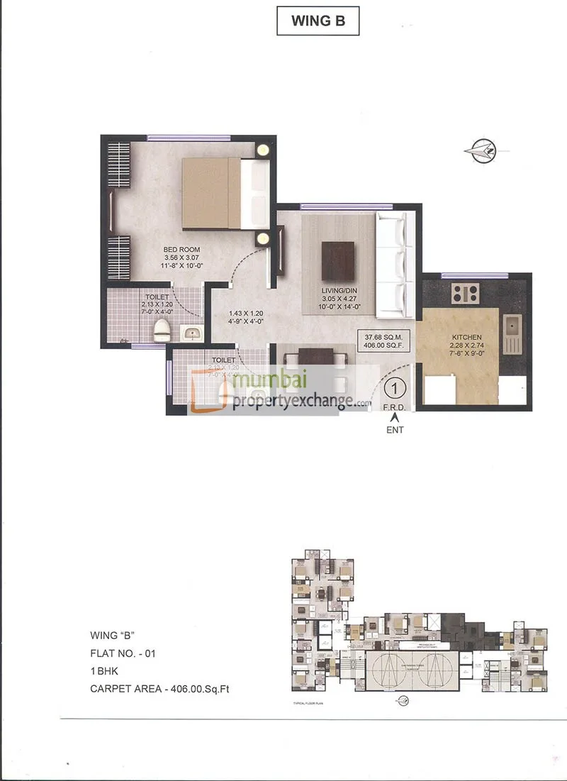 1 bhk Floor Plan
