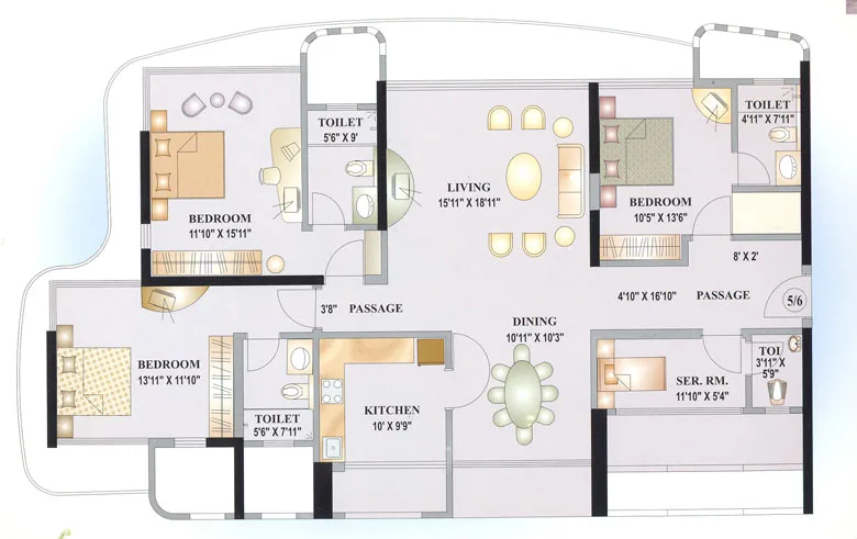 Three Bedroom Plan