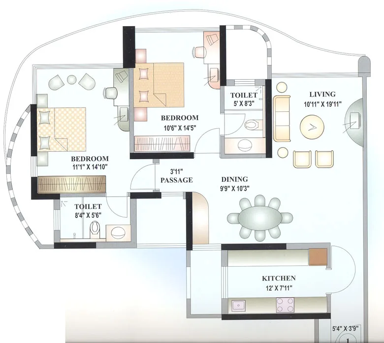 Two Bedroom plan