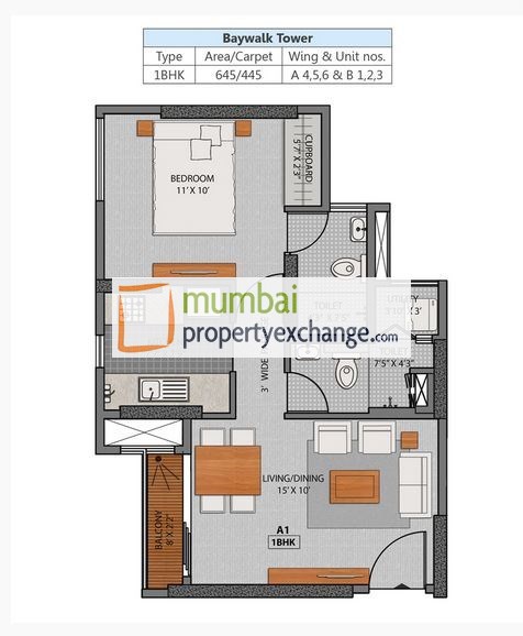 1 BHK Floor Plan