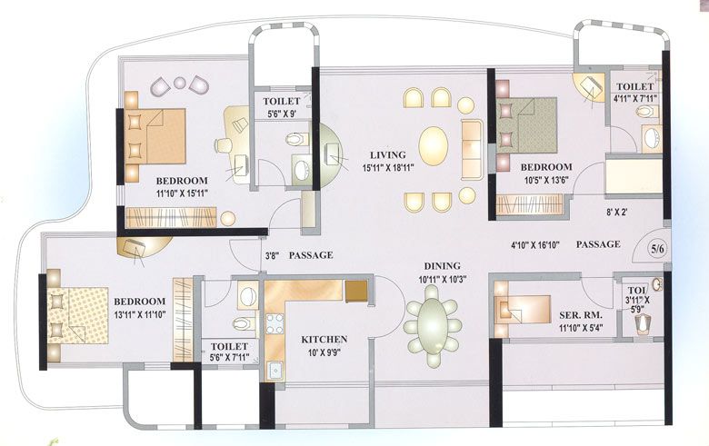 Three Bedroom Plan