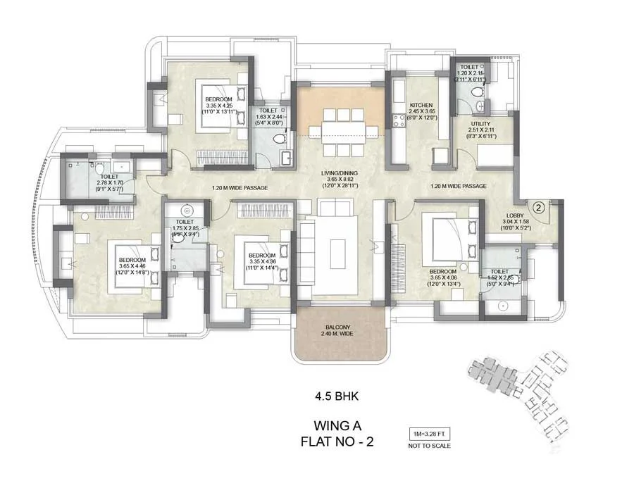Kalpataru Siddhachal Elite 4.5BHK Wing A Apt-02