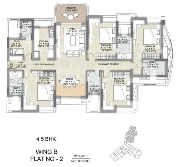 Kalpataru Siddhachal Elite 4.5BHK Wing B Apt-02