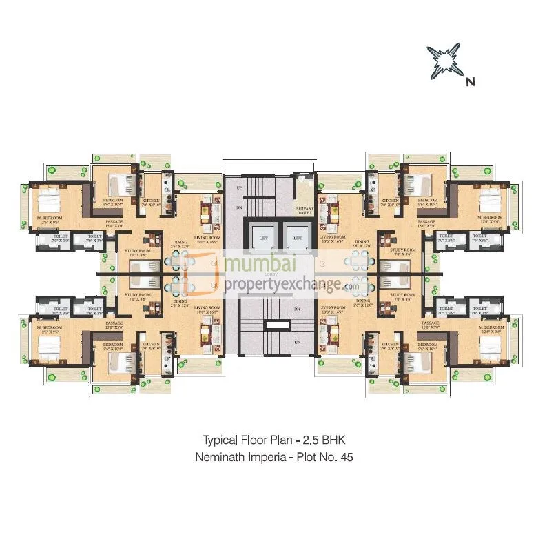 2.5BHK Typical Floor Plan