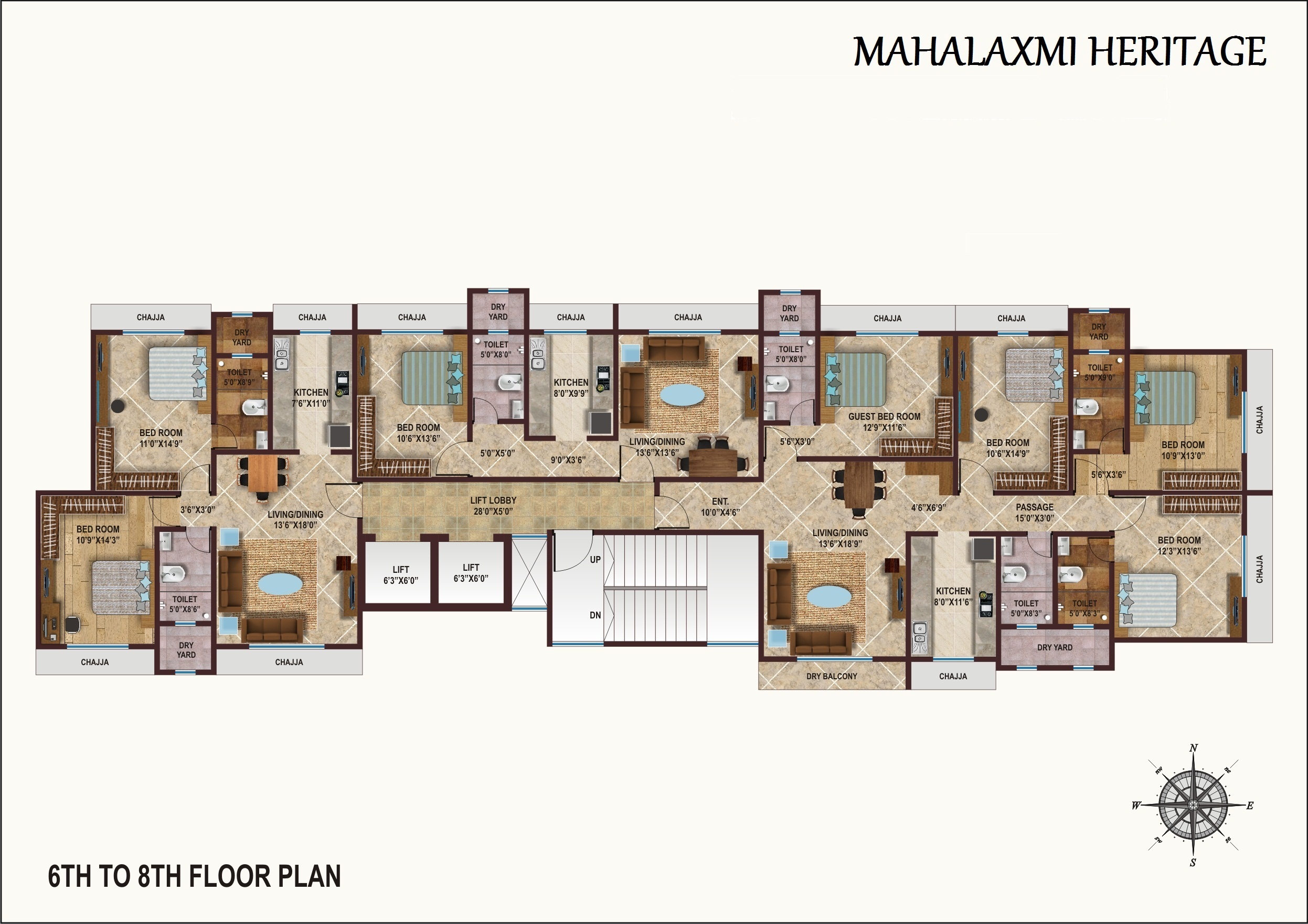 6th To 8th Floor Plan