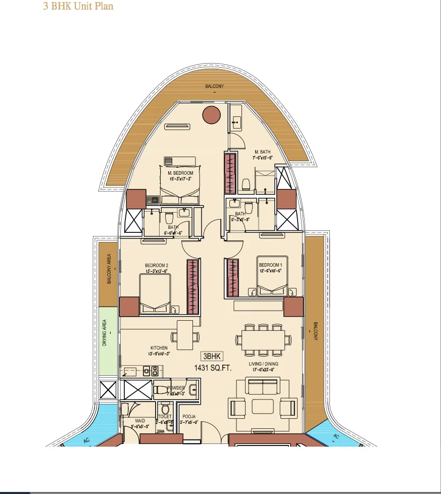 3 BHk Floro Plan