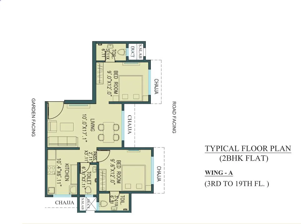 1 BHK Floor Plan