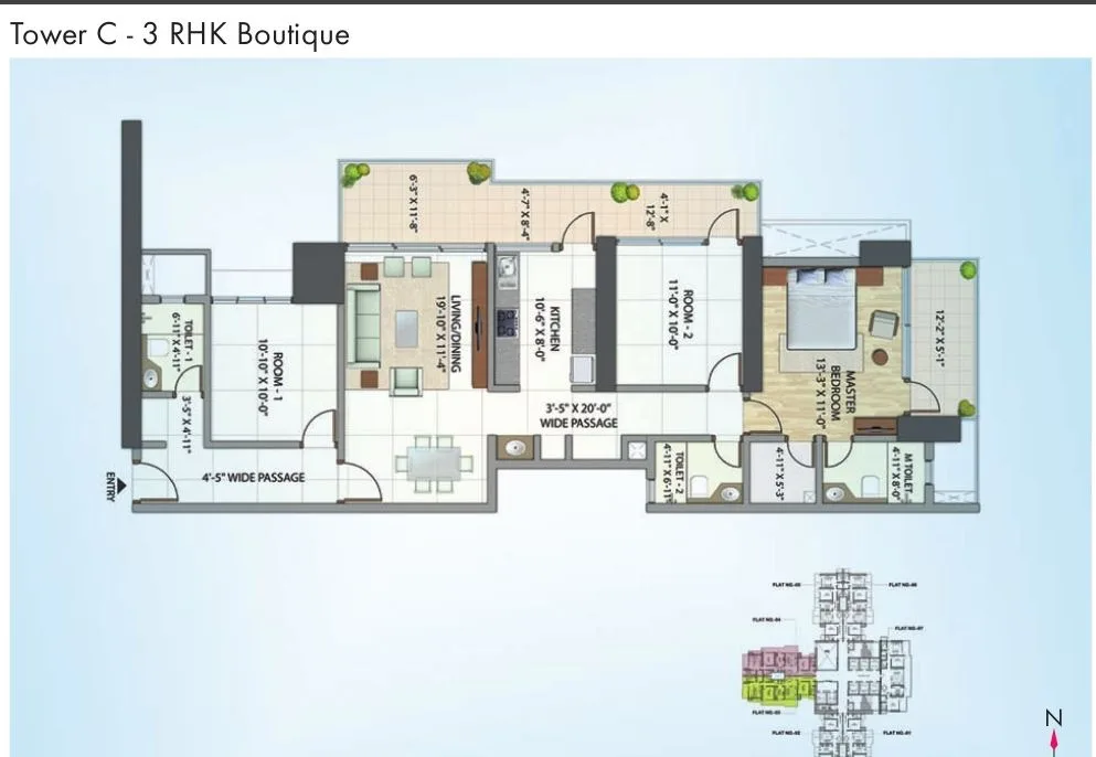 Omkar Alta Monte Tower C 3RHK Boutique Type-3