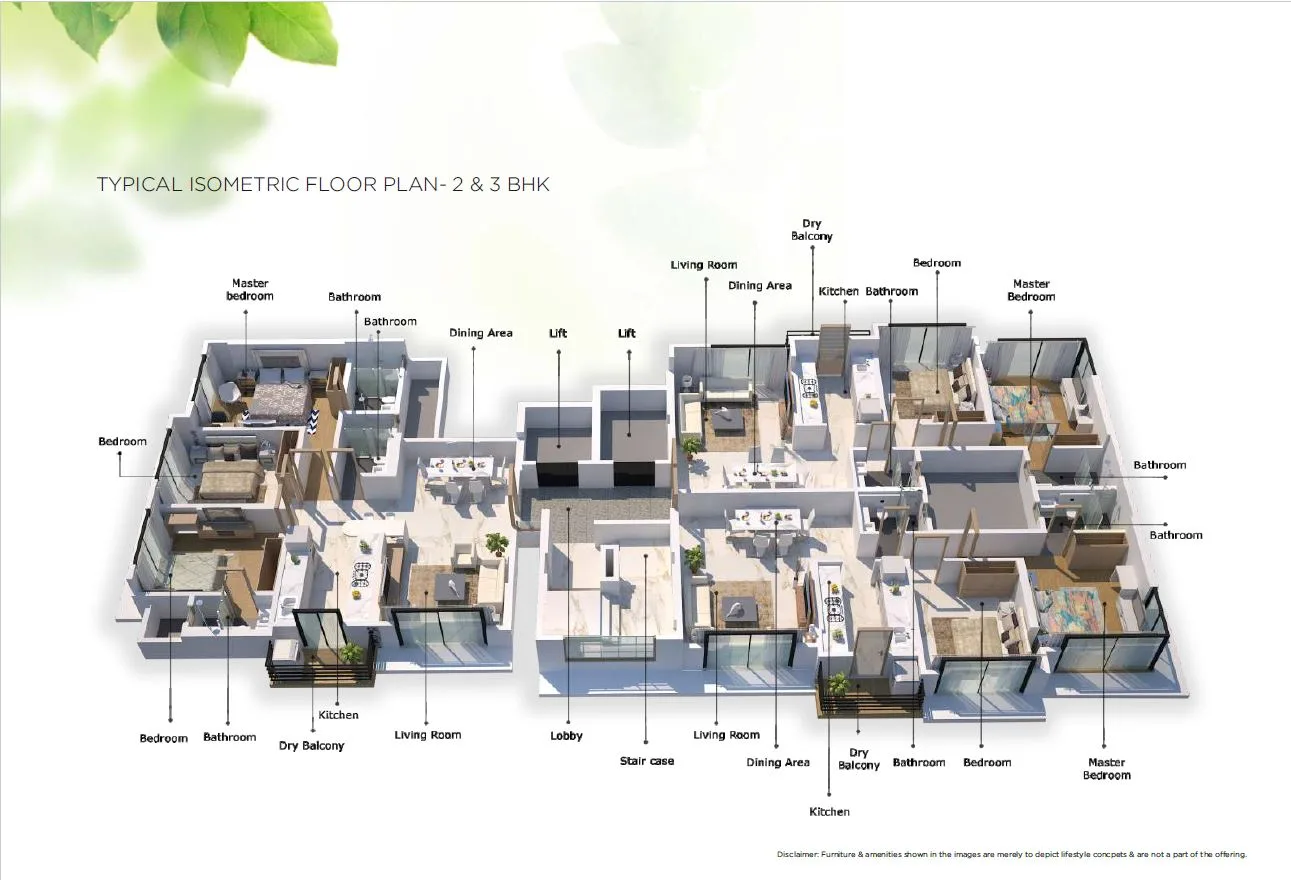 UK Sangfroid 2BHK-3BHK Isometric Plan