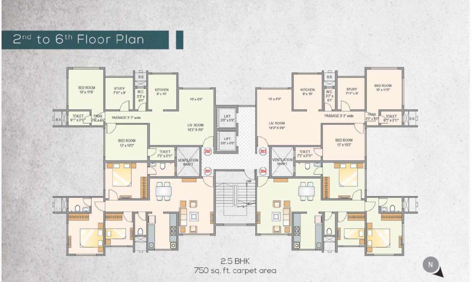 2nd - 6th Floor Plan