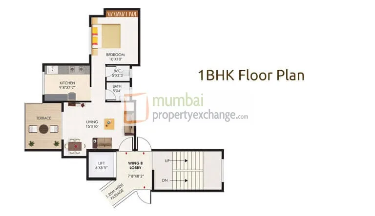 1 BHK Floor Plan