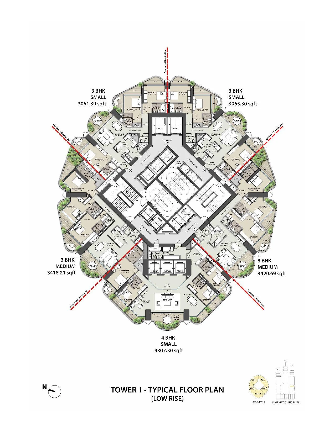 Omkar 1973 Typical Floor Plan Tower 1-Low Rise