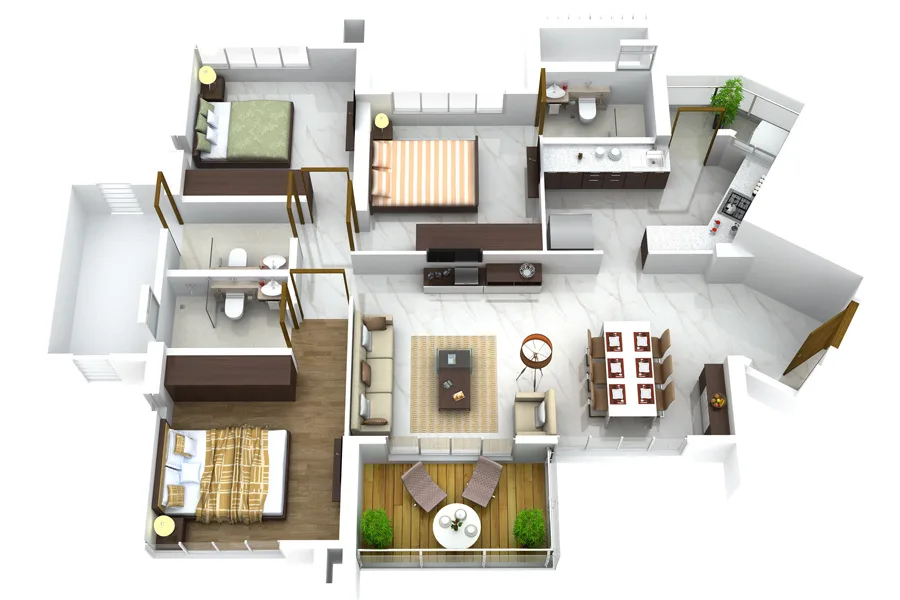 Alpine 3BHK Plan