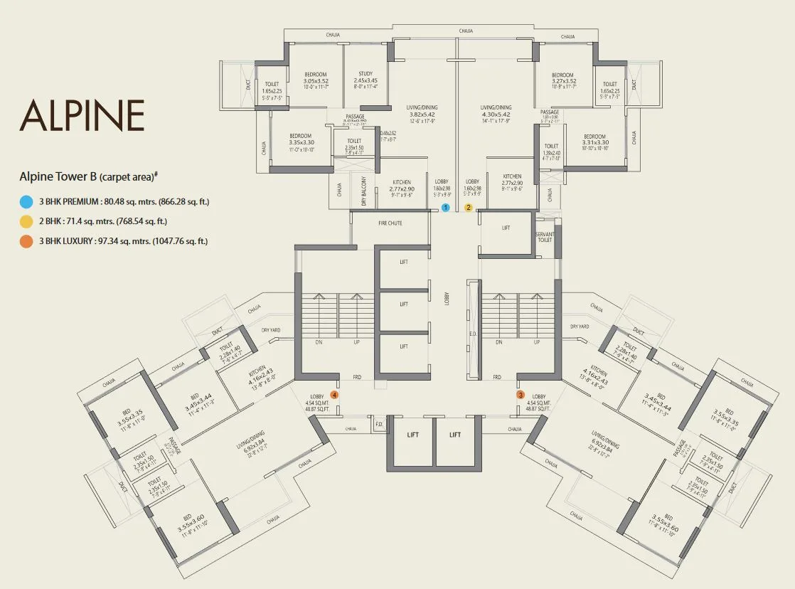 Alpine Tower B Typical Floor Plan