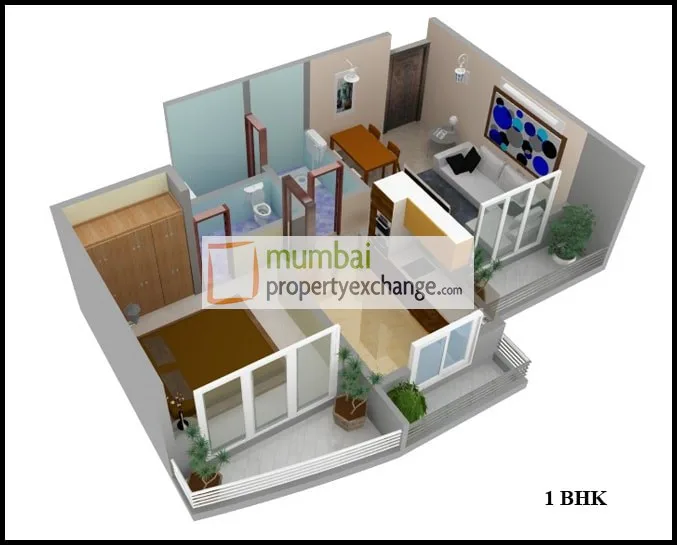 1 BHK Floor Plan