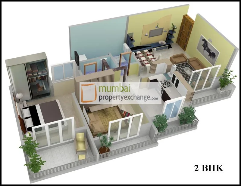 2 BHK Floor Plan