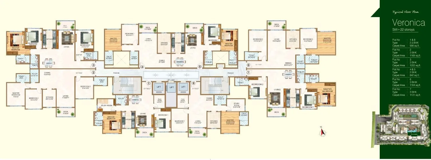 Vasant Oasis Typical Floor Plan Veronica