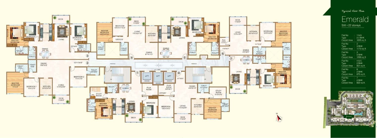 Vasant Oasis  Typical Floor Plan Emerald
