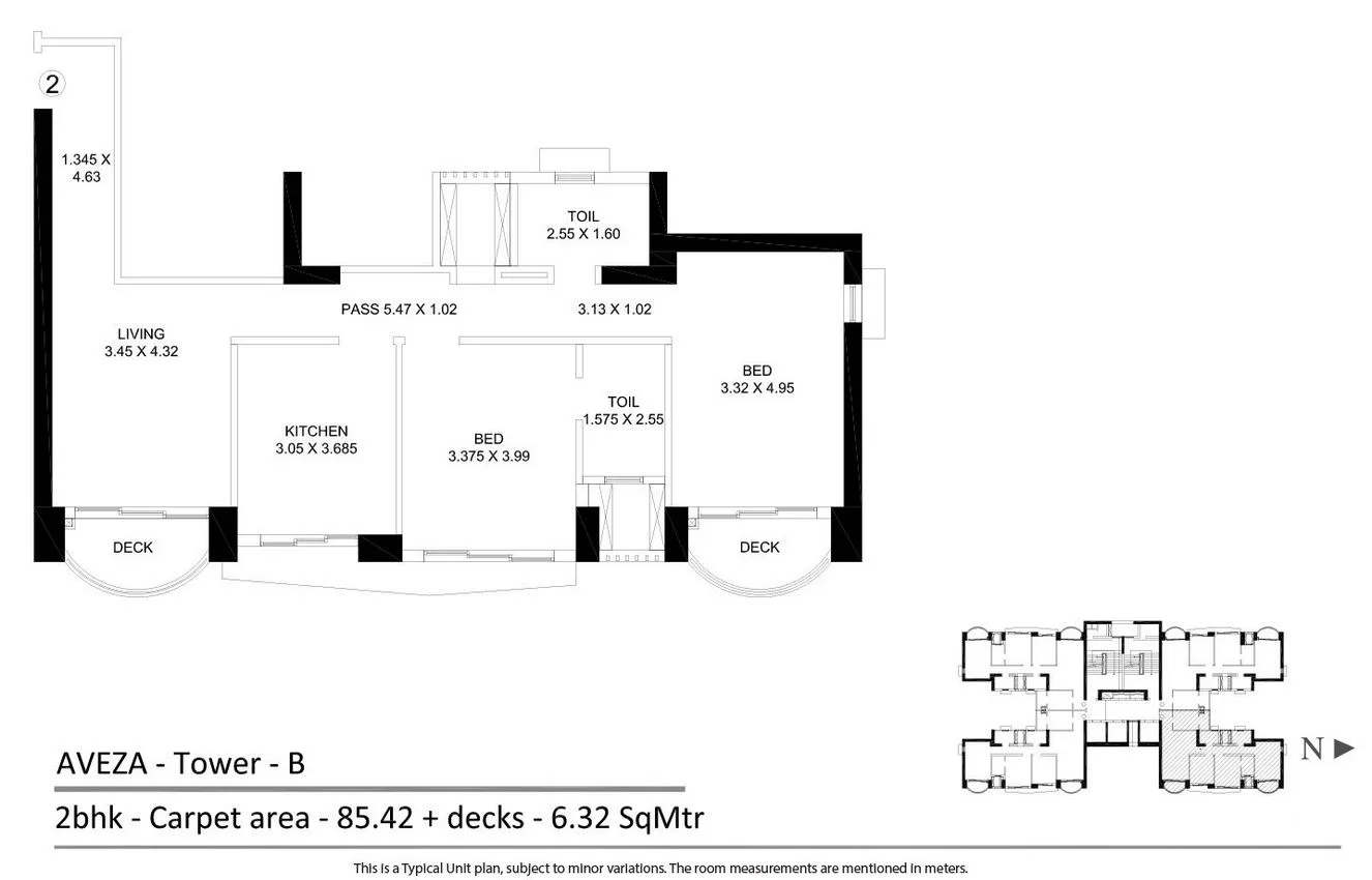Aveza Gateway Tower B- 2BHK