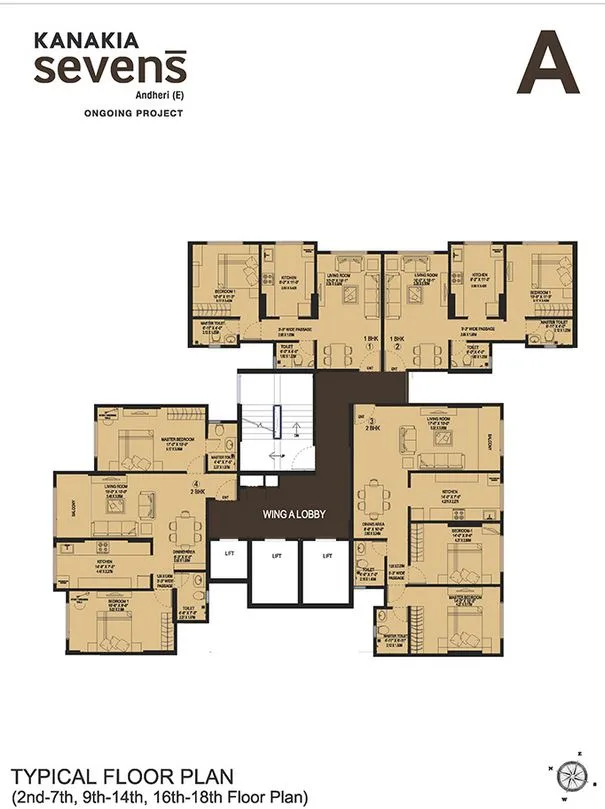 Kanakia Sevens Typical Floor Plan A