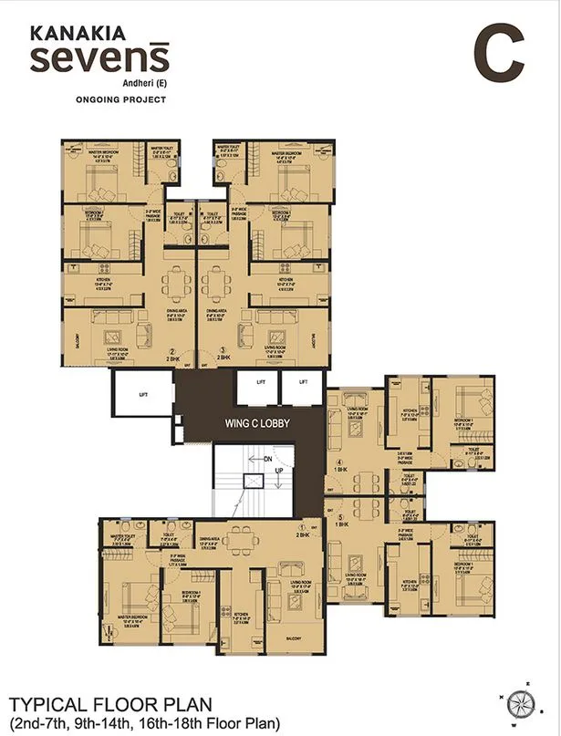 Kanakia Sevens Typical Floor Plan C