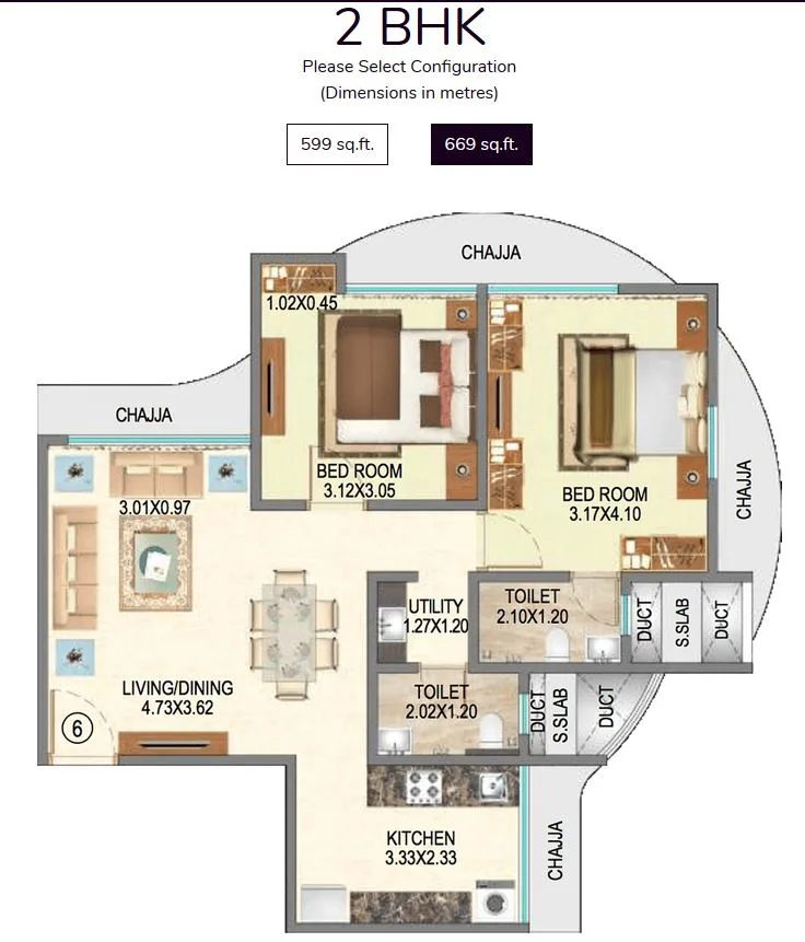 Royal Oasis 2BHK Type 2