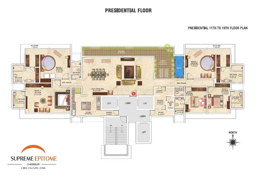 11th To 19th Floor Plan