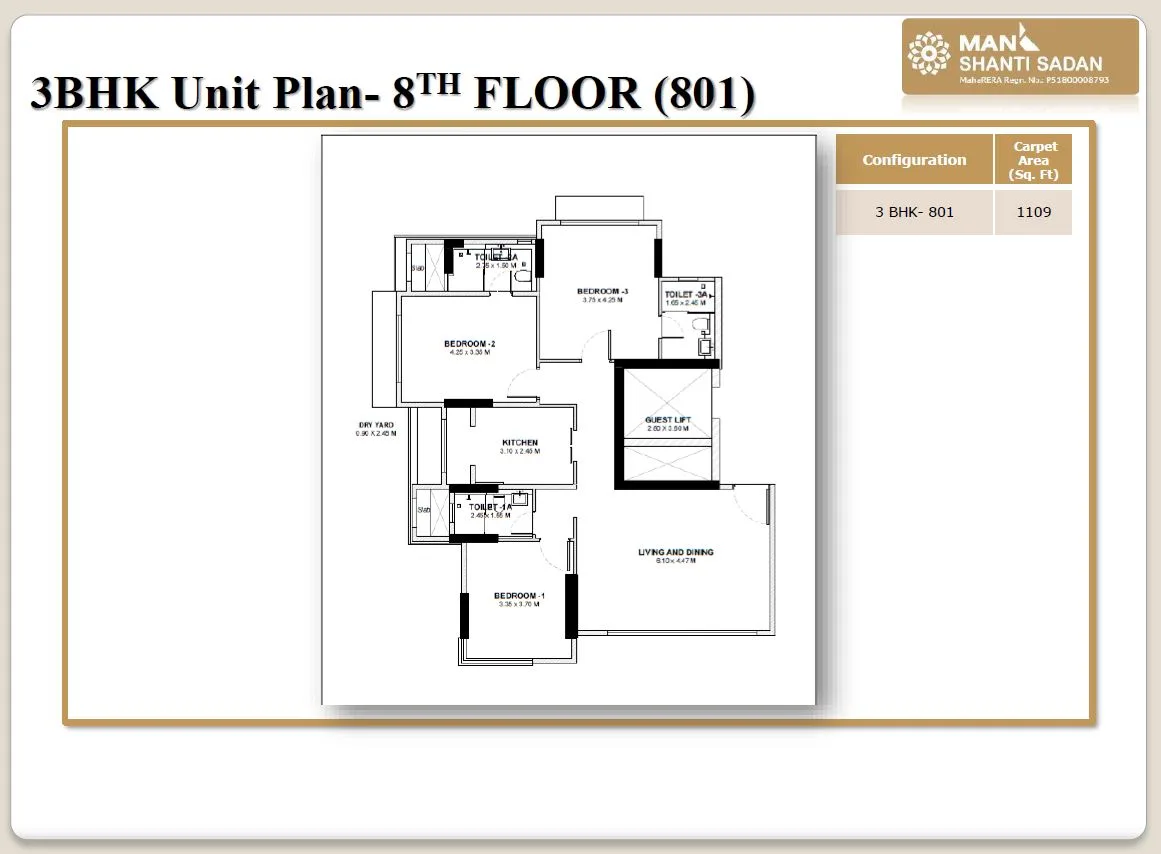Shanti Sadan 3BHK Plan 8th Floor