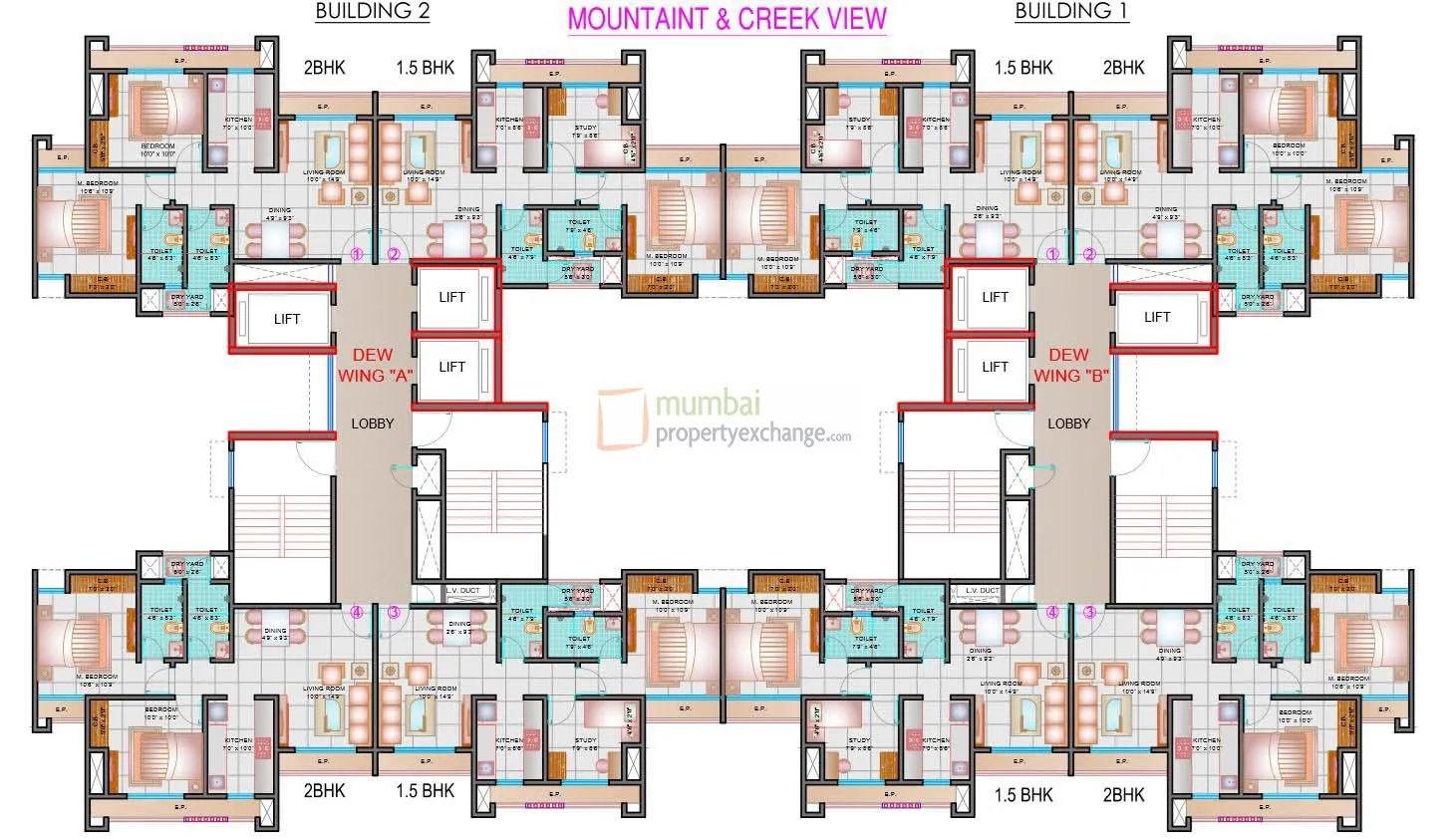 2 BHK Flats on Rent in Highland Haven, Thane West