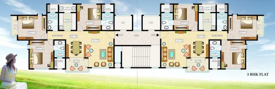 3 BHK Floor Plan