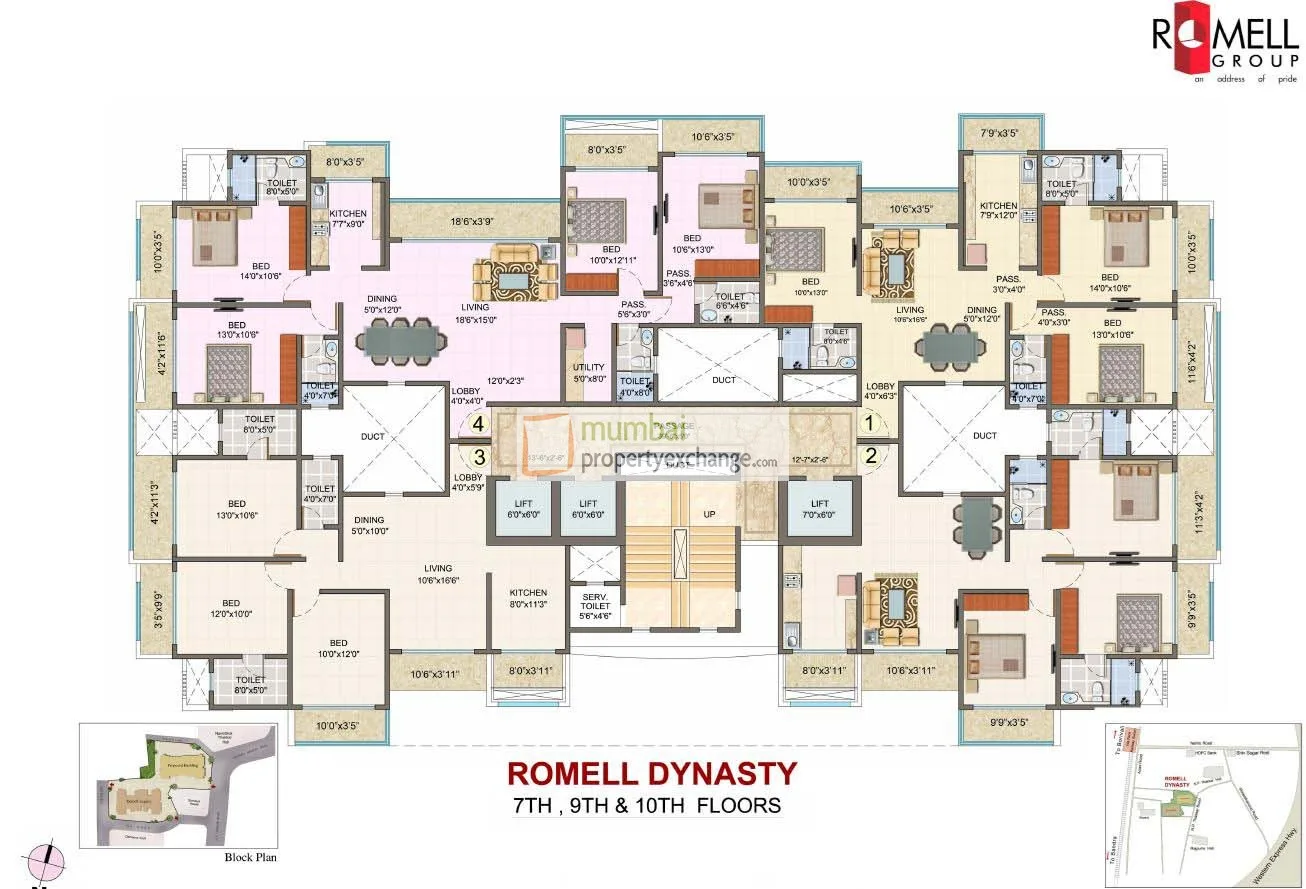 7th, 9th & 10th Floor Plan