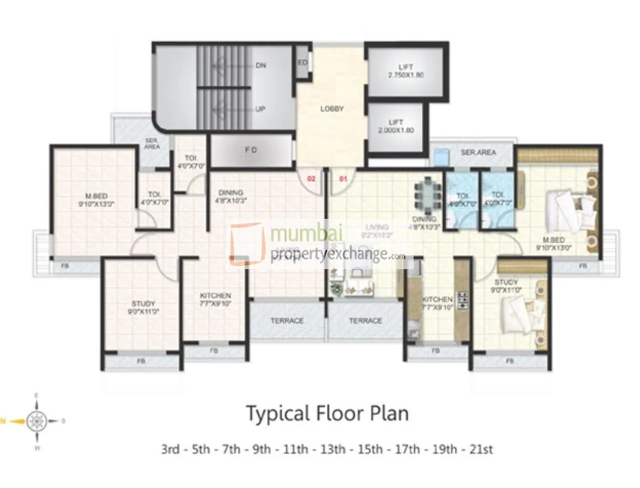18th - 20th Floor Plan
