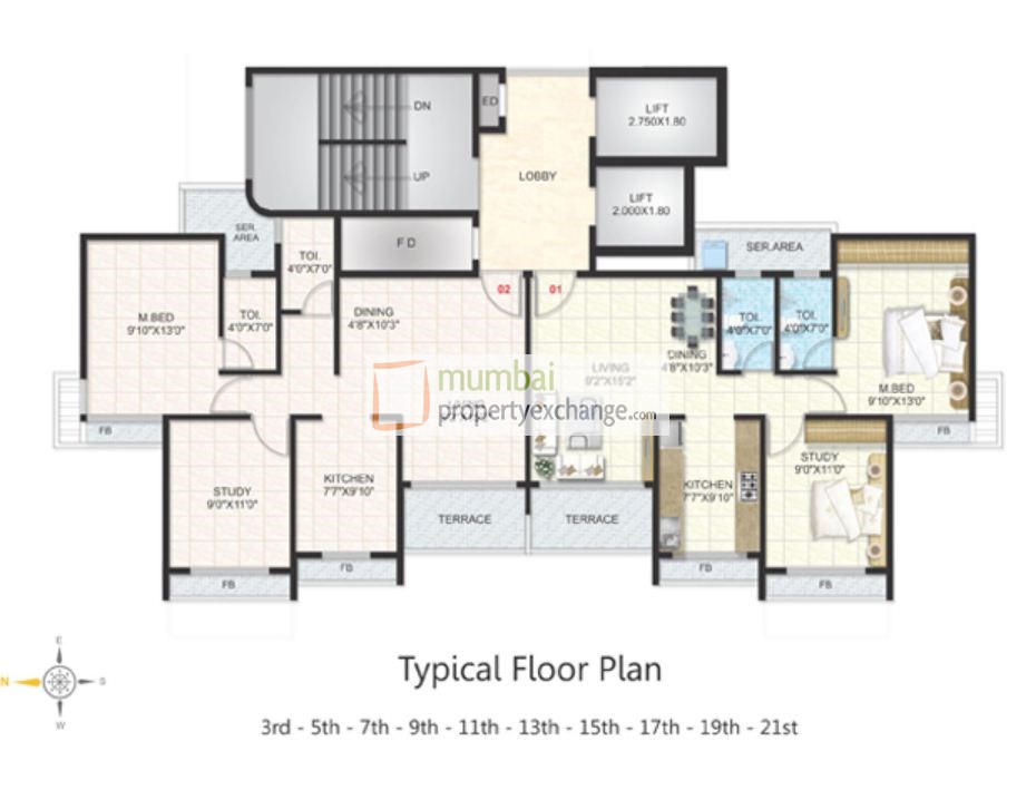 18th - 20th Floor Plan