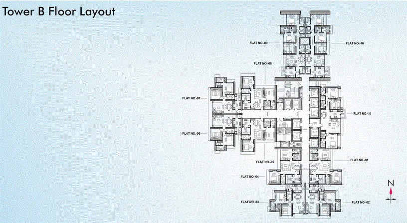 Omkar Alta Monte Tower B Typical Plan