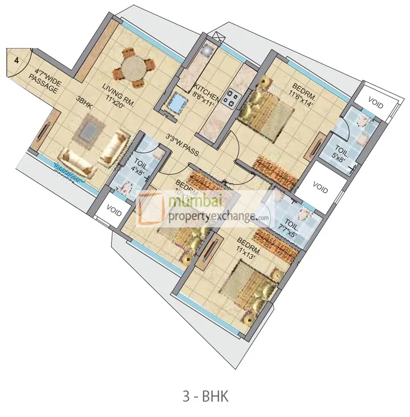 2BHK Flats on Rent in Fressia Ranibello, Malad East