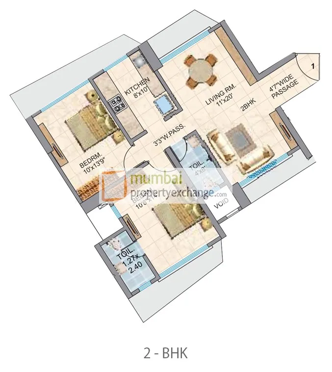 2BHK Flats on Rent in Fressia Ranibello, Malad East