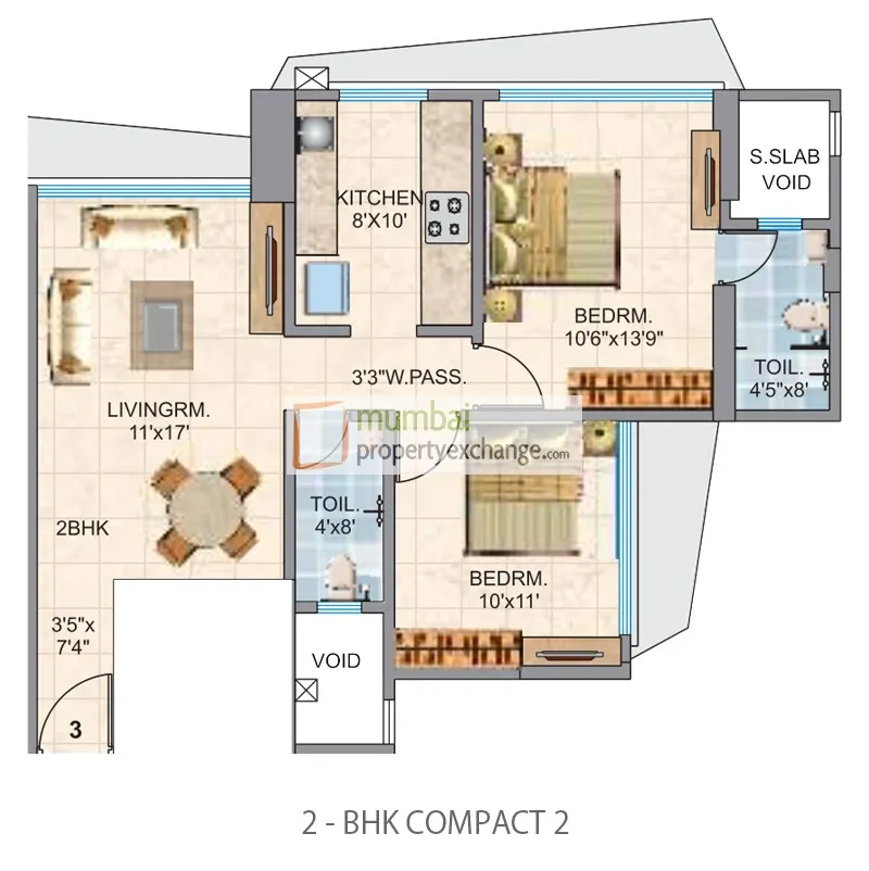 2BHK Flats on Rent in Fressia Ranibello, Malad East