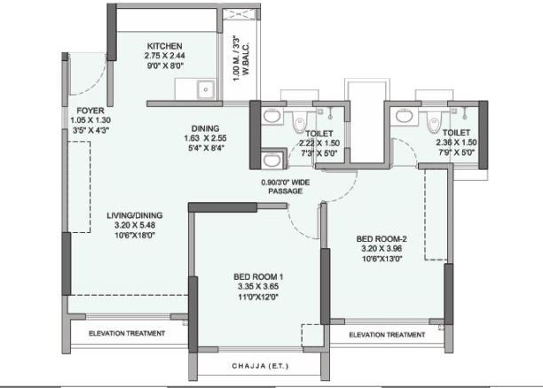 Wadhwa Elite-Solitaire 2BHK Luxury