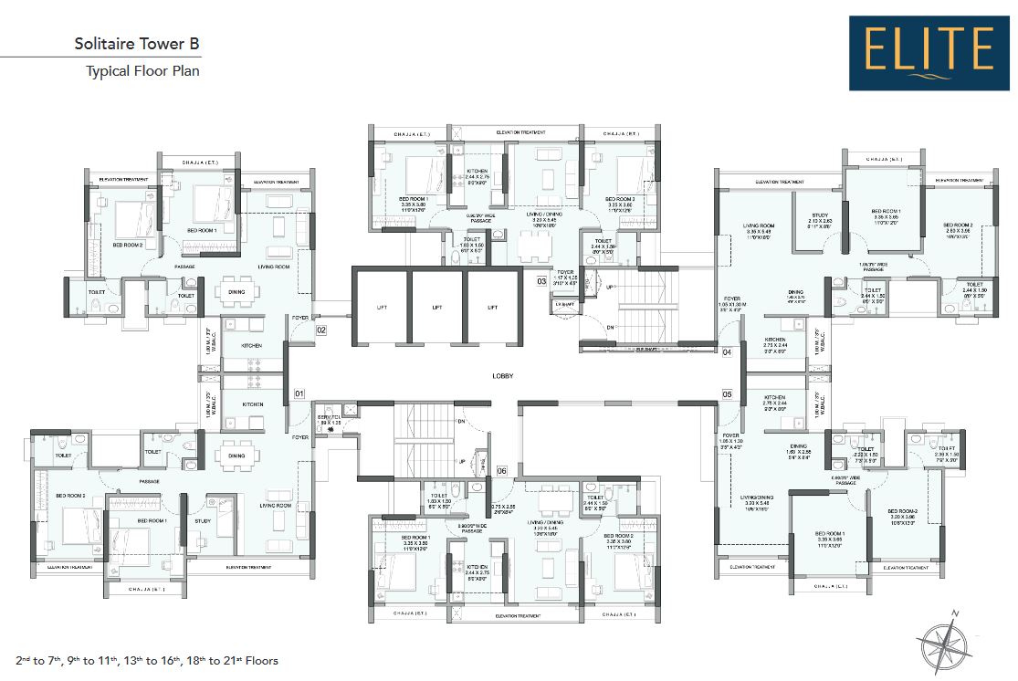 Wadhwa Elite Typical Floor Plan Solitaire Tower B