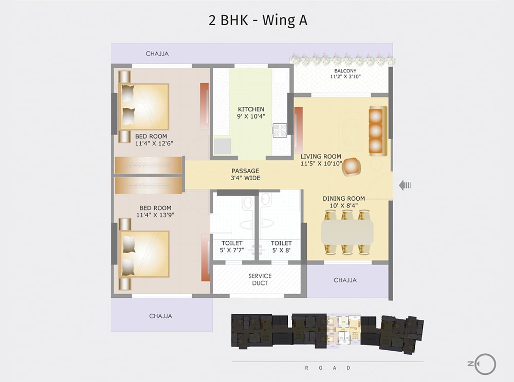 Tridhaatu Aangan 2BHK Wing A